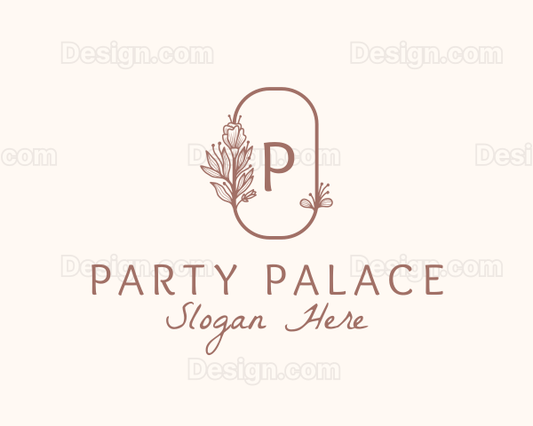 Floral Wreath Wedding Planner Logo