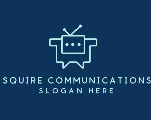 Chat Bot Communication logo design