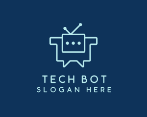 Chat Bot Communication logo design