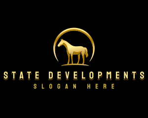 Horse Equestrian Stallion logo design