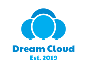 Blue Cloud Balloons logo design