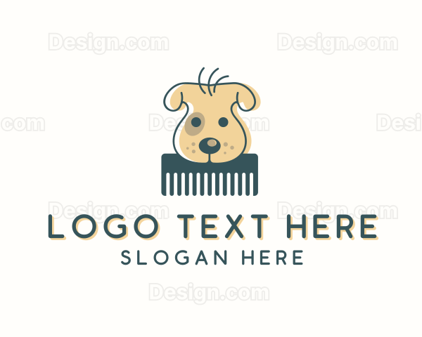 Dog Grooming Comb Logo