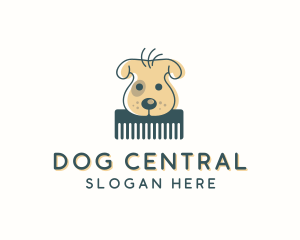 Dog Grooming Comb logo design