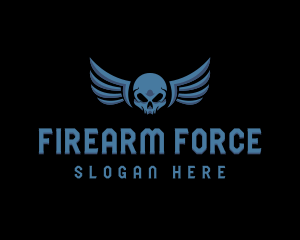 Military Skull Wings logo design