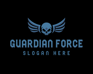 Military Skull Wings logo design