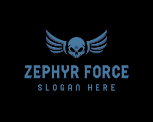 Military Skull Wings logo design