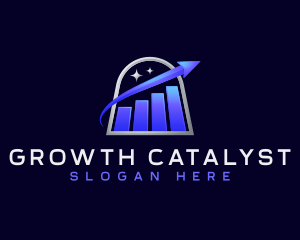 Arrow Chart Growth logo design