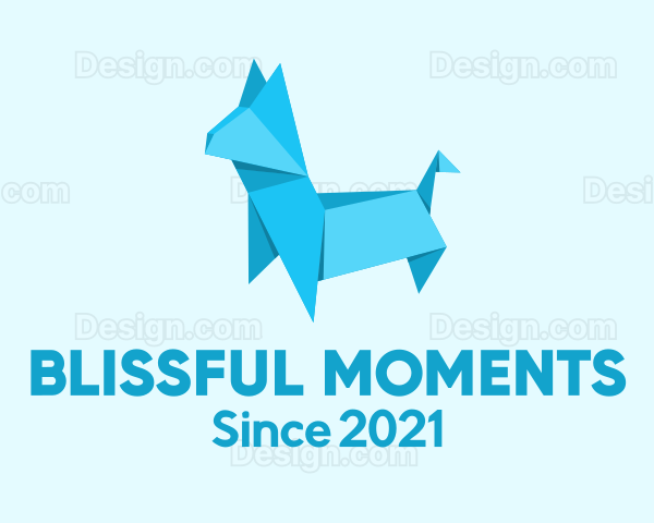 Blue Dog Origami Logo