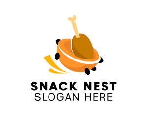 Chicken Restaurant Cart logo design