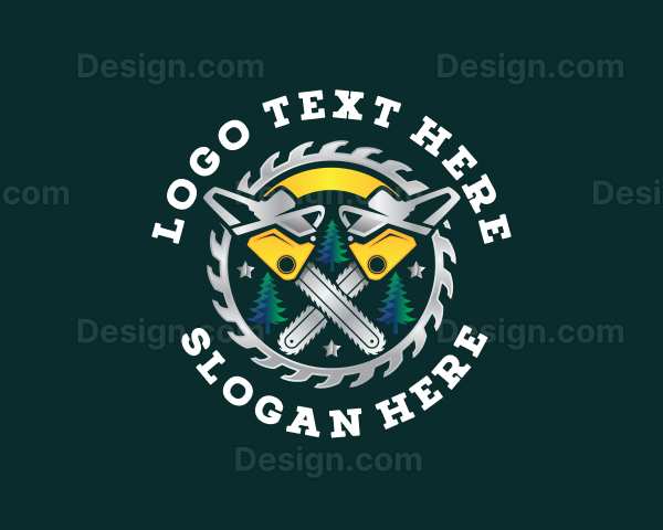 Logging Chainsaw Lumberjack Logo