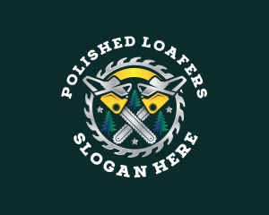 Logging Chainsaw Lumberjack logo design