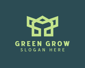 Green Robotic Symbol logo design