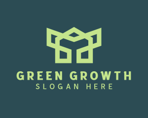 Green Robotic Symbol logo design