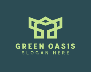 Green Robotic Symbol logo design