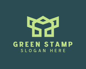 Green Robotic Symbol logo design