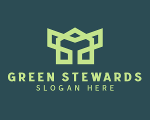 Green Robotic Symbol logo design