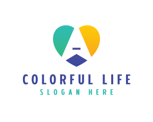 Colorful Arrow Heart logo design