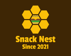 Honeycomb Burger Sandwich  logo design