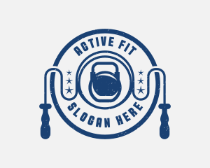 Kettlebell Rope Fitness logo design