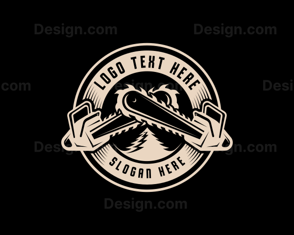 Chainsaw Carpenter Tool Logo