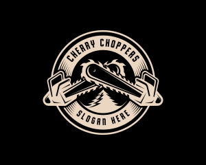 Chainsaw Carpenter Tool logo design