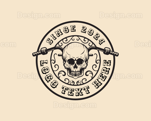 Skull Motorbike Garage Logo