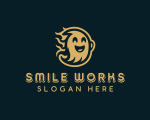 Smiling Ghost Spirit logo design