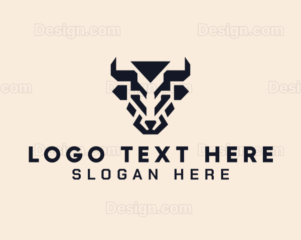 Wild Bull Animal Logo