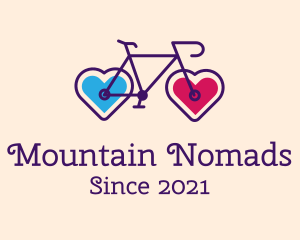 Heart Couple Bike  logo design