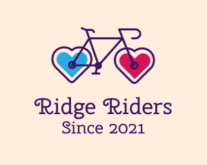 Heart Couple Bike  logo design