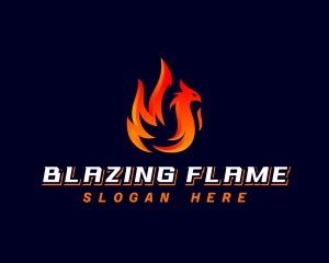 Fiery Bird Phoenix logo design