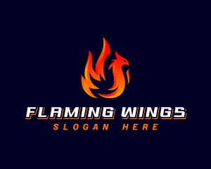 Fiery Bird Phoenix logo design