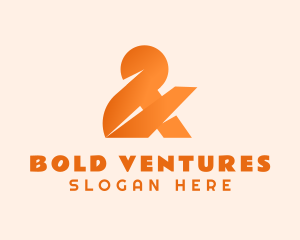 Orange Bold Ampersand logo design