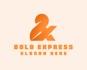 Orange Bold Ampersand logo design