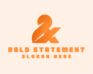 Orange Bold Ampersand logo design