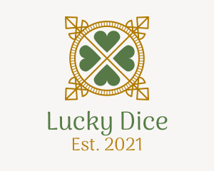 Line Art Lucky Clover Leaf  logo design