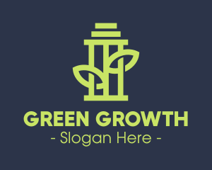 Green Environmental Pillar logo design