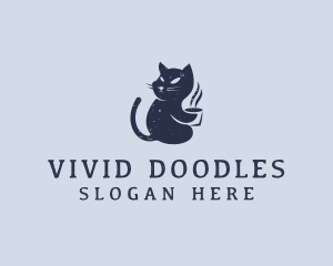 Pet Coffee Cat logo design