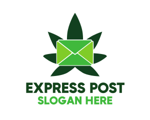 Green Marijuana Mail logo design