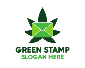 Green Marijuana Mail logo design