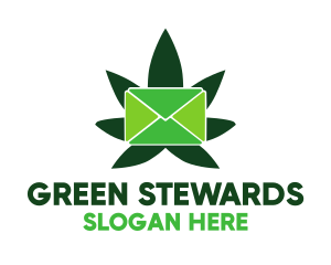 Green Marijuana Mail logo design