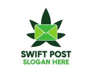 Green Marijuana Mail logo design