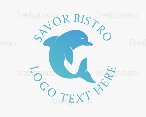 Marine Blue Dolphin Logo