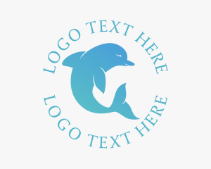 Mammal - Marine Blue Dolphin logo design
