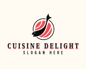 Fish Sushi Restaurant logo design