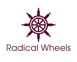 Wine Ship Wheel Helm logo design