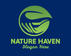 Nature Leaf Hand logo design