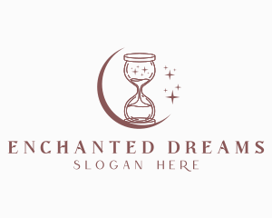 Moon Hourglass Sparkle logo design