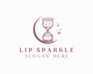 Moon Hourglass Sparkle logo design