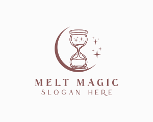 Moon Hourglass Sparkle logo design